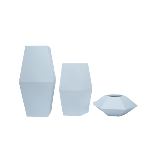 GALVANIZED MATTE WHITE PLANTER