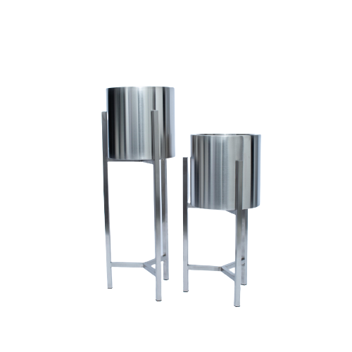 BRUSHED SILVER PLANTER